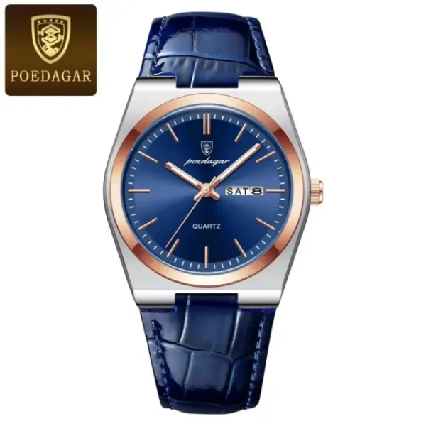 POEDAGAR 930L Men's Leather Quartz Watch