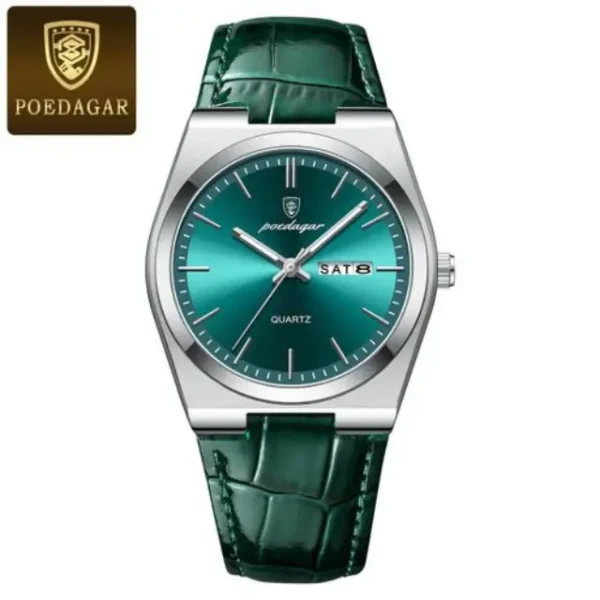 POEDAGAR 930L Men's Leather Quartz Watch