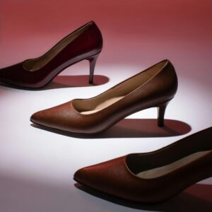 Full-Grain Leather Heels Women's Shoes