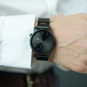 Black Engraved Men Watch