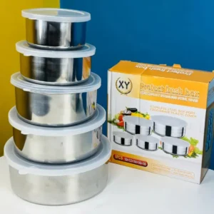 Stainless Steel Food Container Storage Box With Cover 5 In 1 Set