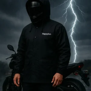 100% Water proof High quality Rain Coat With Pant. (Happylon) Black 100% Water proof High quality Rain Coat With Pant. (Happylon) Black