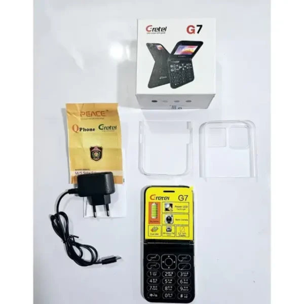 Gretel G7 Flip Folding Phone Dual Display Caseing (Black)