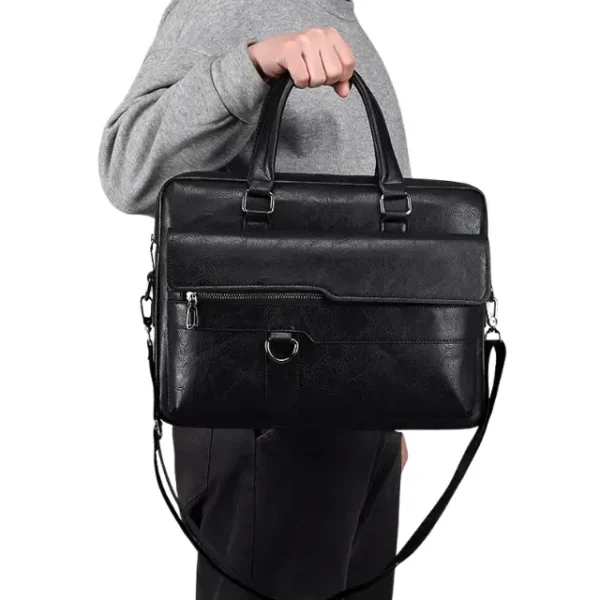 Amsburg Laptop Leather Bag(Black) (1) Amsburg Laptop Leather Bag(Black)