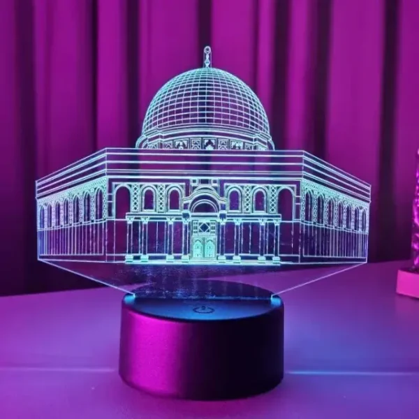 GearUP Acrylic Multicolor Night Lamp (Al-Aqsa Mosque)