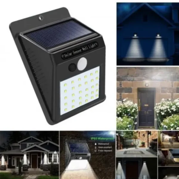 Solar Power 30 LED Motion Sensor Waterproof Wall Light (1) Solar Power 30 LED Motion Sensor Waterproof Wall Light