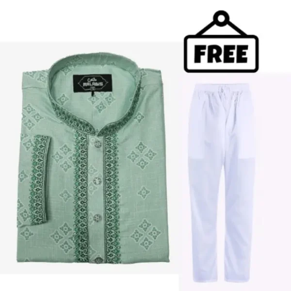 Embroidered Punjabi with Free Pajama (2) Embroidered Punjabi with Free Pajama