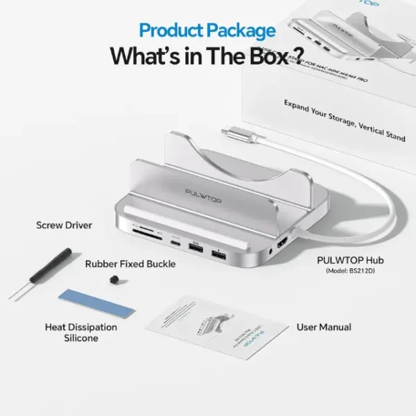 PULWTOP BS212D 9-in-1 Mac mini M4 Dock with SSD Enclosure (2) PULWTOP BS212D 9-in-1 Mac mini M4 Dock with SSD Enclosure