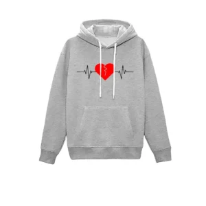 Premium Comfortable (Love Heart bit-Gray) Ladies winter hoodie