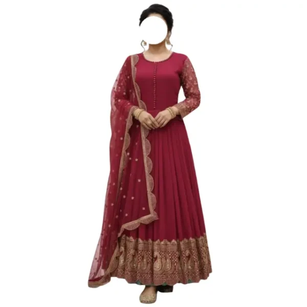 সেমী স্টিচড জর্জেট এমব্রয়ডারি ড্রেস