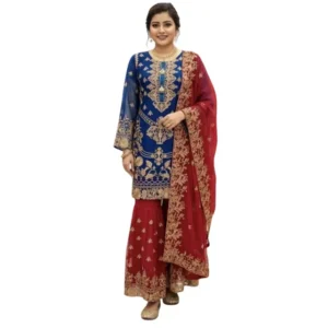 সেমী স্টিচড জর্জেট এমব্রয়ডারি ড্রেস