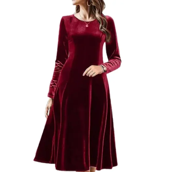 Velvet- elegant long-sleeve dress for women (1) Velvet- elegant long-sleeve dress for women