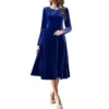 Velvet- elegant long-sleeve dress for women (2) Velvet- elegant long-sleeve dress for women