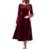 Velvet- elegant long-sleeve dress for women