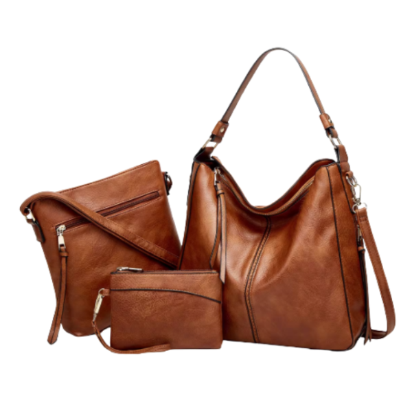 Ladies Shoulder Bags Soft Vegan Leather With Free Small Wallet