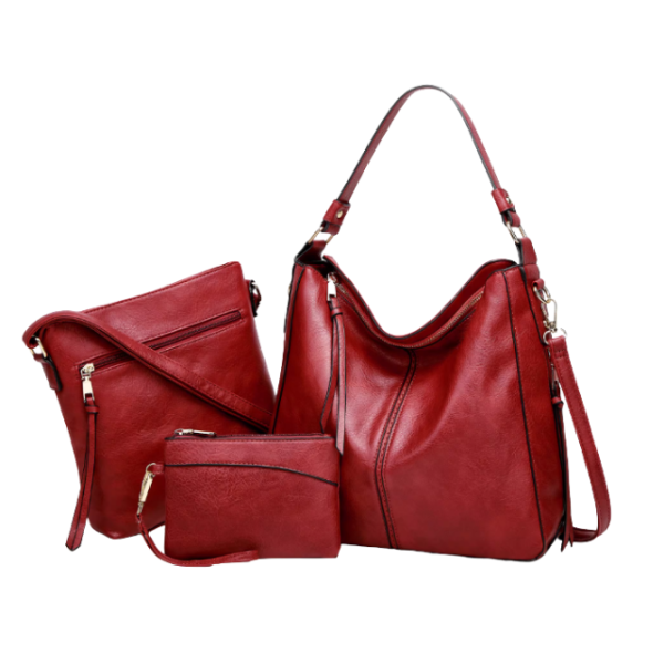 Ladies Shoulder Bags Soft Vegan Leather With Free Small Wallet