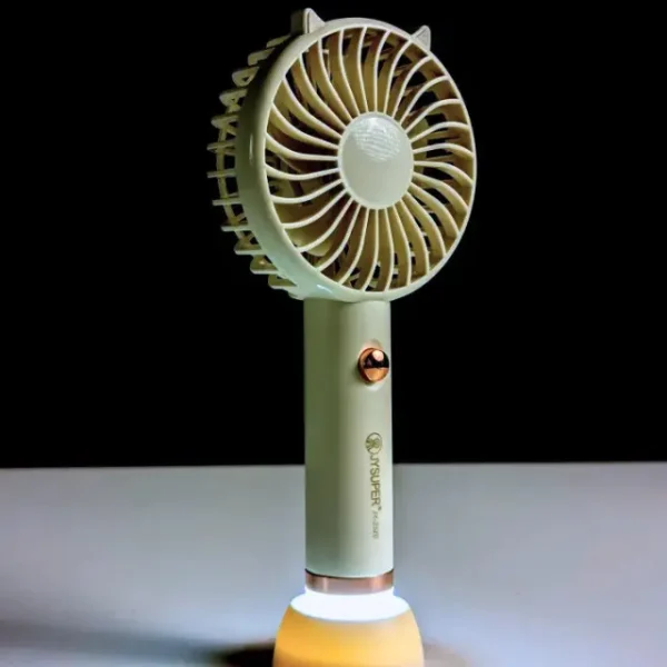 Portable Mini Fan with LED light (2) Portable Mini Fan with LED light