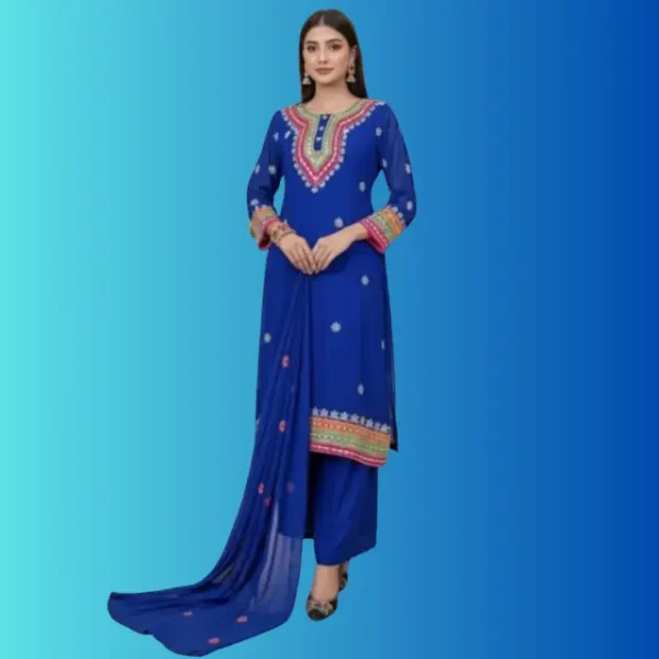 এমব্রয়ডারি কাজ করা থ্রি পিস1