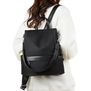 Backpack Nylon Waterproof Anti-Theft Travel Bagpack(black)