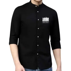 Premium Printed Ban Collar Shirt for Men (3) Premium Printed Ban Collar Shirt for Men